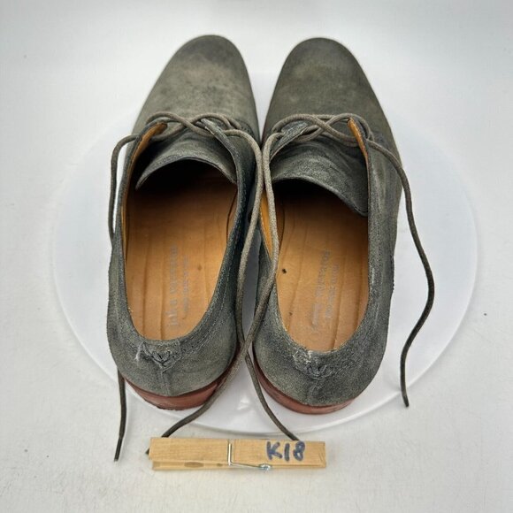 John Varvatos Men Size 7.5 Grey Suede Plain Toe Comfort Derby Dress Shoes - Picture 12 of 15